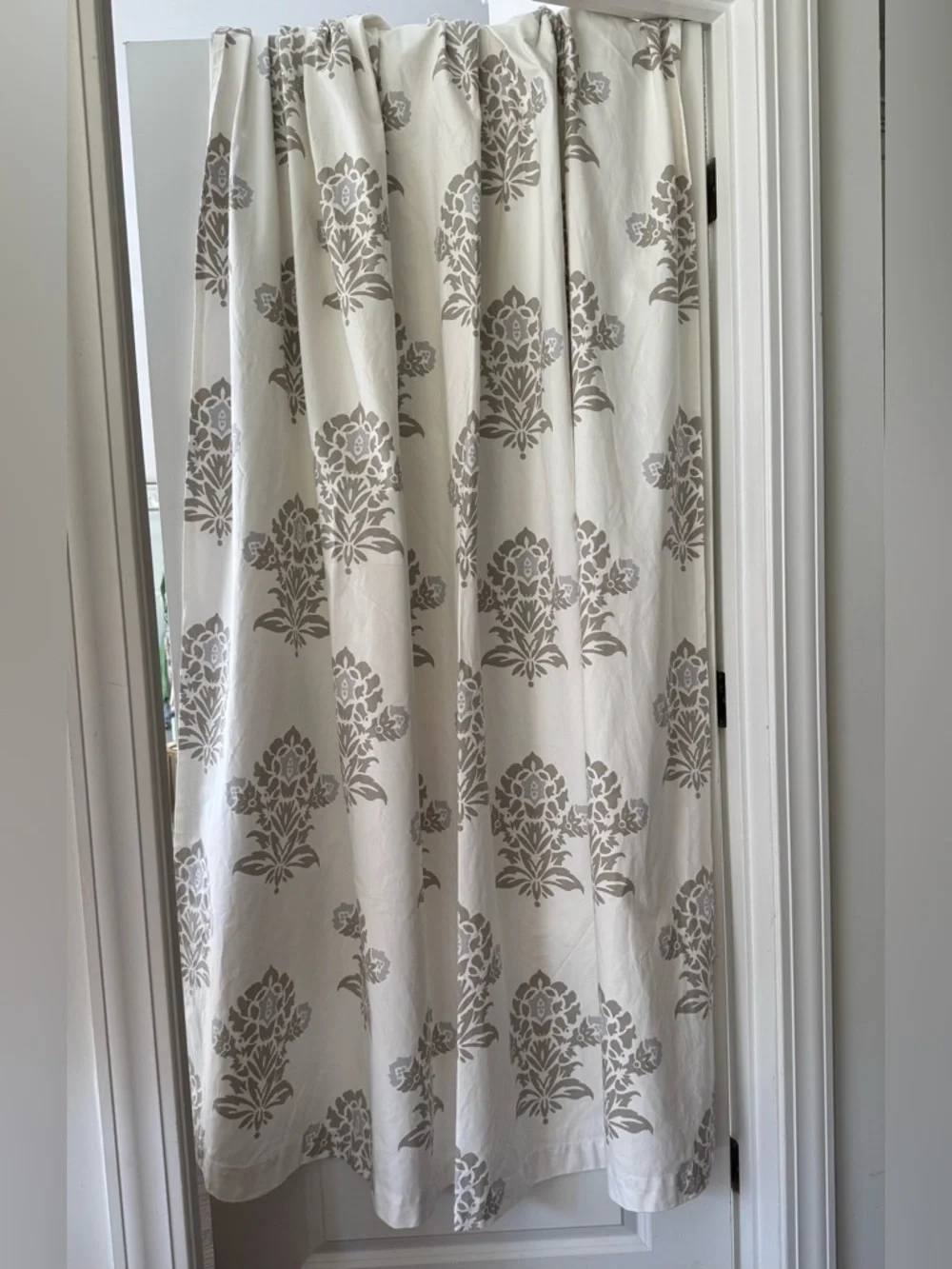SERENA & LILY 100% Cotton Block Print Shower Curtain 72”x72” Portugal